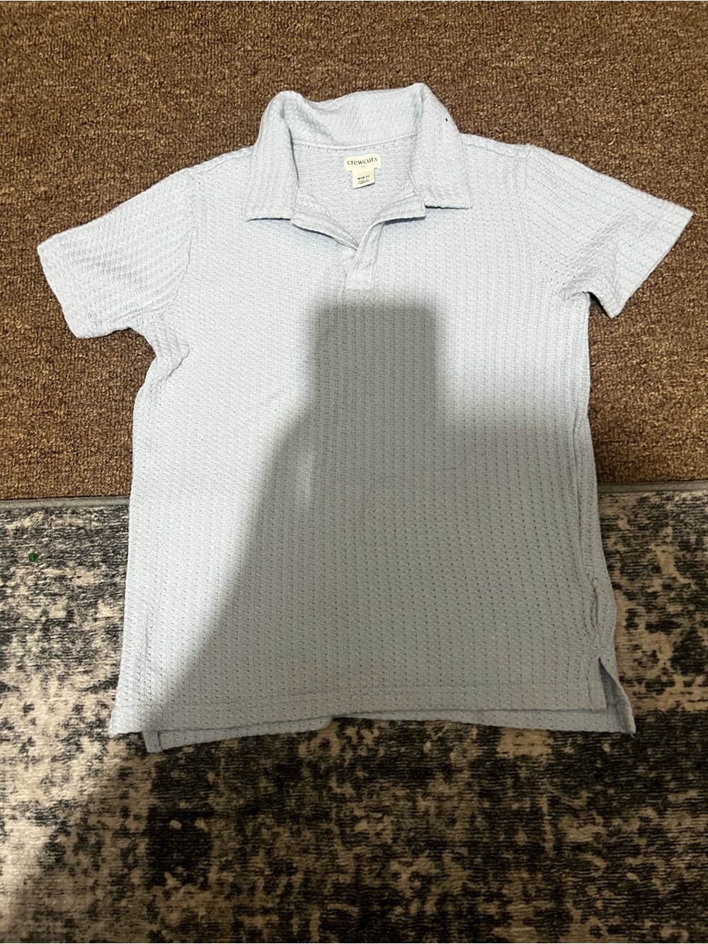 Crewcuts Pale Blue Textured Polo